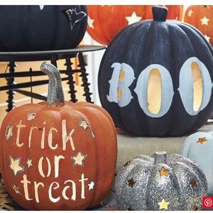 ISO Pottery Barn Kids Boo and Trick Or Treat Paper Mache Luminaries